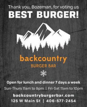 Backcountry Burger Best of Bozeman Best Burger