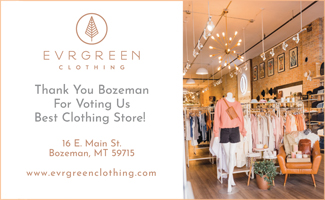 Evergreen Clothing Best of Bozeman Best Clothing store 2021